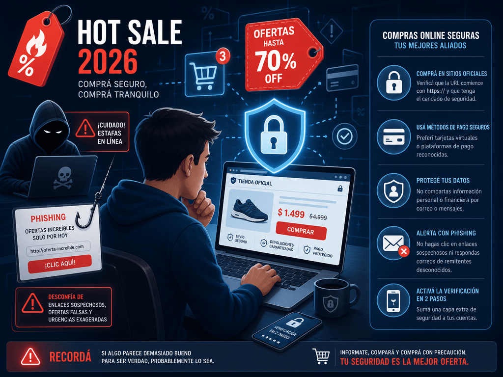 hot_sale_2026_ estafas_principal Como evitar estafas en ofertas tentadoras en el HotSale 2026.